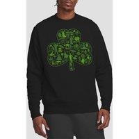 Star Wars Men's St Patrick's Day Clover Icons Sweatshirt in Black | Size: Medium