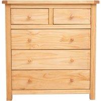 Cabinet Bits Lugo 5 Drawer Chest of Drawers Wood Knob in Light Brown