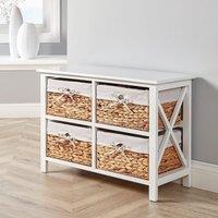 Home Source Dartmouth 4 Drawer Storage Unit Fully Assembled in White