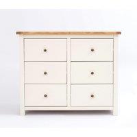 Cabinet Bits Maggiori 6 Drawer Chest of Drawers Brass Knob in Off-White
