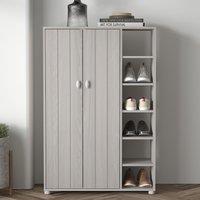 GFW Bideford Tall Shoe Cabinet in Grey