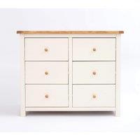 Cabinet Bits Maggiori 6 Drawer Chest of Drawers Wood Knob in Off-White