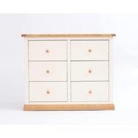 Cabinet Bits Trevi 6 Drawer Chest of Drawers Wood Knob in Off-White