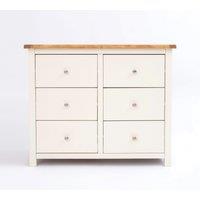 Cabinet Bits Maggiori 6 Drawer Chest of Drawers Chrome Knob in Off-White