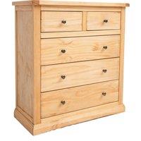 Cabinet Bits Lucca 5 Drawer Chest of Drawers Brass Knob in Light Brown