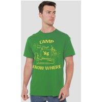 Stranger Things Camp Know Where 1989 T-Shirt, Kelly Green | Size: Large