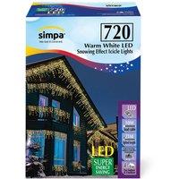 simpa 720 LED / 18M Multi-Action Indoor/Outdoor Icicle Lights in Yellow