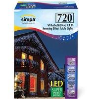 simpa 720 LED / 18M Multi-Action Indoor/Outdoor Icicle Lights in Blue
