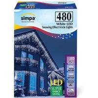 simpa 480 LED / 12M Multi-Action Indoor/Outdoor Icicle Lights in White