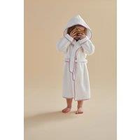 CHRISTY Luxurious Cotton Hooded Childrens Bath Robe in Grey | Size: 3-4 Years