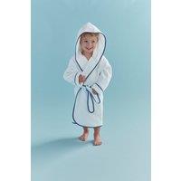 CHRISTY Luxurious Cotton Hooded Childrens Bath Robe in Blue | Size: 18-24 m