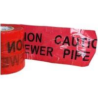 Pegdev Detectable Underground Warning Tape 150mm Sewer Pipe Traceable 80M in Red