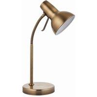 Netlighting Amalfi LED 1 Light Table Lamp Antique Brass Gloss White Paint GU10 in Gold