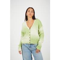 Brave Soul Women's Button Through Space Dye Cardigan in Green | Size: Small