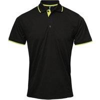 Premier Men's Contrast Coolchecker Polo Shirt in Black | Size: 3XL