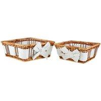 Orsina Set Of Two Natural Fern With Lining Baskets in Brown