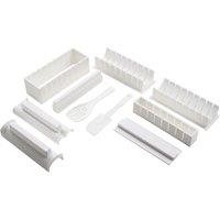 Orsina Durable 10Pc Sushi Maker, Easy To Use Sushi Maker For Dinner, Easy To Clean Sleek Sushi Maker in White