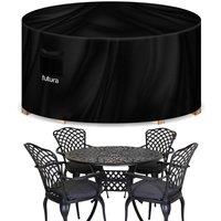 Futura Premium 600D Round 190x80cm Waterproof Garden Furniture Cover, Outdoor Patio Weatherproof Rattan Table & Chair Set Guard | Size: 1 Pack