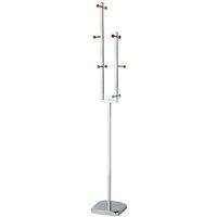 Orsina Durable Build Ceramic Balls Coat Stand, Slim Chrome Finish Base Coat Stand For Bedroom, Sleek Coat Stand in Grey