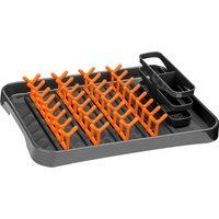 Orsina Stylish Grey & Lime Green Dish Drainer, Functional Dish Drainer For Kitchen, Practical Design Dish Drainer in Orange