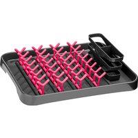 Orsina Stylish Grey & Lime Green Dish Drainer, Functional Dish Drainer For Kitchen, Practical Design Dish Drainer in Pink