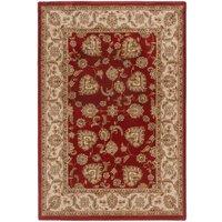 Kukoon Gold Red Traditional Floral Design Fireside Rug | Size: 80 cm x 150 cm