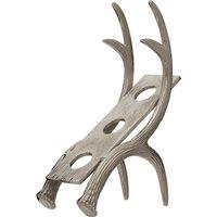 Orsina 3 Bottle Antler Wine Rack, Accent Centrepiece Wine Rack for Dining Table, Kitchem, Decorative Antler Design in Silver