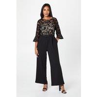 Petite Lace Ruffle Sleeve Jumpsuit