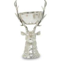 Orsina Antler Stag Head Base Reflective Bowl, Centrepiece Bowl for Dining Table, Decorative Bowl for Stones, Jewels in Silver