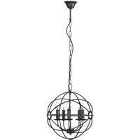 Orsina Orbital 5 Arm Pendant Light, Artistic Ceiling Lighting For Rooms, Metal Frame Light With Candle Bulb Holders in Black