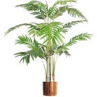 Leaf 120cm Realistic Artificial Areca Palm with pot with Copper Planter in Green