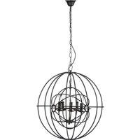 Orsina Orbital 5 Arm Round Pendant Light in Black