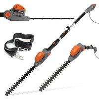 Terratek 550W 2.5m Hedge Trimmer Telescopic Electric Long Reach Extendable Pole Cutter in Orange