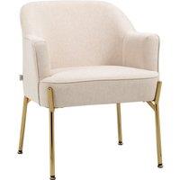 HOMCOM Fabric Armchair Accent Chair w/ Metal Legs for Living Room Bedroom in Cream