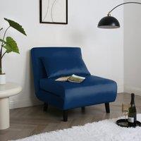 Home Garden Direct Aurora - Single Bed Chair Sofa in Velvet - 1 Seater - Blue