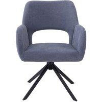 Grey Upholstered Leisure Swivel Chair with Black Legs