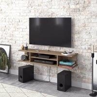 Decorotika Pivot Floating TV Stand TV Unit for TVs up to 50 inch in Light Oak