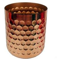 Leaf Honeycomb Metal Planter - Copper - 18cm x 15.5cm | Size: 18 cm x 15.5 cm