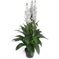Leaf Artificial 100cm White Cymbidium Orchid Plant - Extra Large