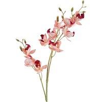 Leaf 80cm Pink Artificial Mini Orchid Stem
