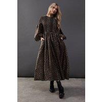 Textured Organza Shirred Midaxi Dress