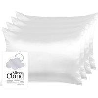 Silver Cloud Women's Silver Ion Infused Satin Pillowcase Silver - 4 Pack