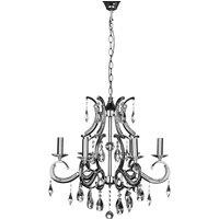 Orsina Elegant Chandelier, Crystal Detailing Ceiling Chandelier For Bedroom, Durable Chandelier For Livingroom in Silver