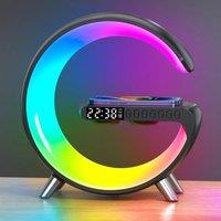 Karen M 5 In 1 Portable Fast Charging Multifunction Wireless Charger Charging Stand in Black