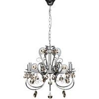 Orsina Durable Chandelier, Crystal Detailing Ceiling Chandelier For Bedroom, Elegant Chandelier For Livingroom in Silver