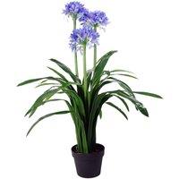 Leaf 90cm Blue Flower Artificial Blossom Plant Agapanthus with pot