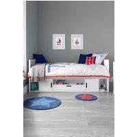 Time4sleep Vancouver Cabin Pink Wooden Storage Bed in White | Size: Single
