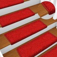 Berkfield Home Carpet Stair Treads 15 pcs 65x21x4 cm Red | Size: Medium