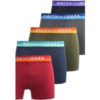 Smith & Jones Men's Jaspin Boxer Shorts (Pack of 5) | Size: Medium