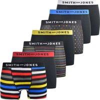 Smith & Jones Men's Leland Assorted Designs Boxer Shorts (Pack of 7) | Size: Medium